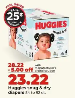 Hy-Vee Huggies snug & dry diapers offer