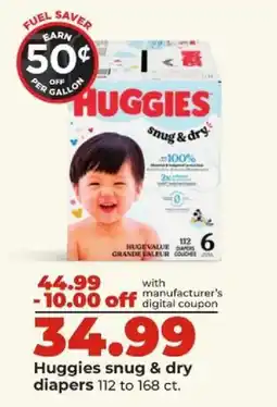 Hy-Vee Huggies snug & dry diapers offer