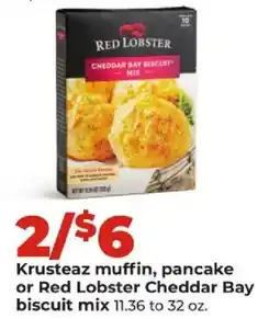 Hy-Vee Krusteaz muffin, pancake or Red Lobster Cheddar Bay biscuit mix offer