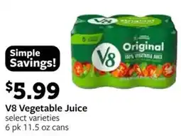 Fareway V8 vegetable juice offer