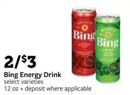 Fareway Bing Energy Drink offer