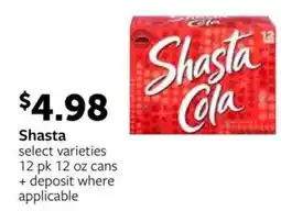 Fareway Shasta cola offer