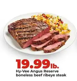 Hy-Vee Hy-Vee angus reserve boneless beef ribeye steak offer