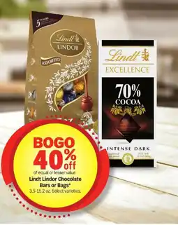 Meijer Lindt Lindor Chocolate Bars or Bags offer