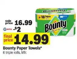 Meijer Bounty paper towels offer