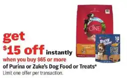 Meijer Purina or Zuke's Dog Food or Treats offer