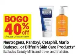 Meijer Neutrogena, PanOxyl, Cetaphil, Mario Badescu, or Differin Skin Care Products offer