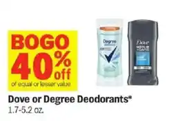 Meijer Dove or Degree Deodorants offer