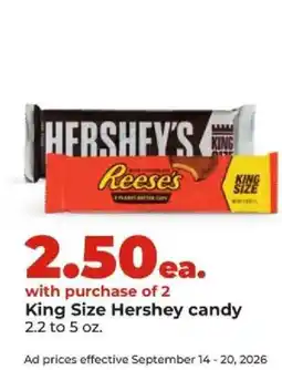 Hy-Vee Reese's king size candy offer