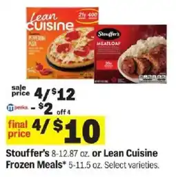 Meijer Stouffer's or Lean Cuisine Frozen Meals offer