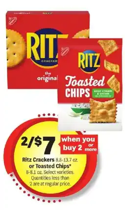 Meijer Ritz Crackers or Toasted Chips offer