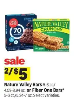 Meijer Nature Valley Bars or Fiber One Bars offer