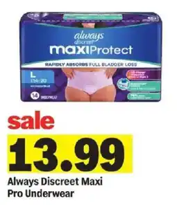 Meijer Always Discreet Maxi Pro Underwear offer