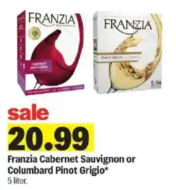 Meijer Franzia Cabernet Sauvignon or Colombard Pinot Grigio offer