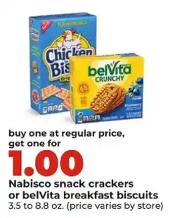 Hy-Vee Nabisco snack crackers or belVita breakfast biscuits offer