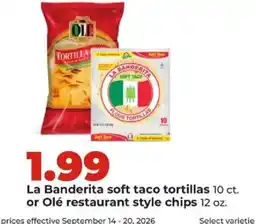 Hy-Vee La Banderita soft taco tortillas offer