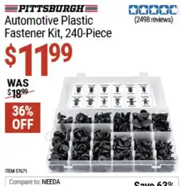 Harbor Freight Tools Pittsburgh automotive plastic fastener kit offer