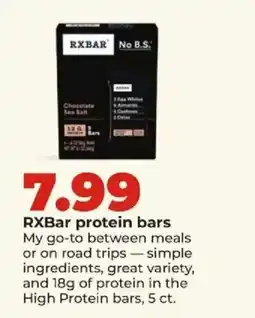 Hy-Vee Rxbar protein bars offer
