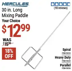 Harbor Freight Tools Hercules 30 in. Long Mixing Paddle Your Choice offer
