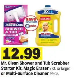 Meijer Mr. Clean Shower and Tub Scrubber Starter Kit, Magic Eraser offer