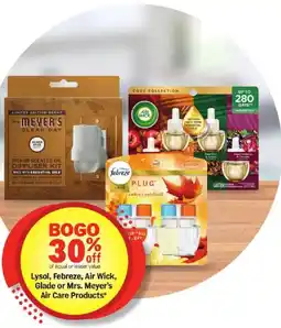 Meijer Lysol, Febreze, Air Wick, Glade or Mrs. Meyer's Air Care Products offer