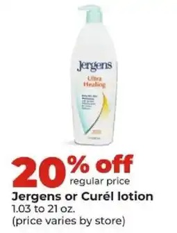 Hy-Vee Jergens or Curél lotion offer
