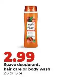 Hy-Vee Suave deodorant, hair care or body wash offer