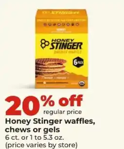 Hy-Vee Honey Stinger waffles, chews or gels offer