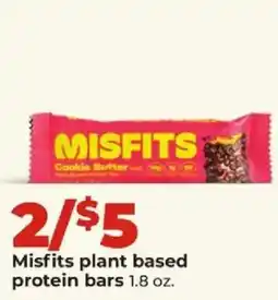 Hy-Vee Misfits plant based protein bars offer