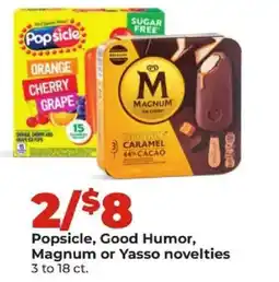 Hy-Vee Popsicle, Good Humor, Magnum or Yasso novelties offer