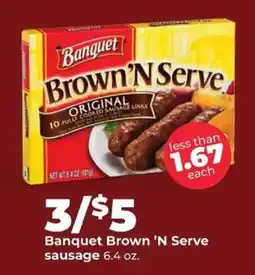Hy-Vee Banquet Brown 'N Serve sausage offer