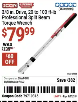 Harbor Freight Tools Professional split beam torque wrench offer