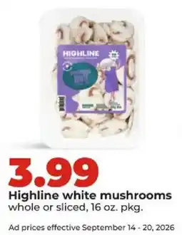 Hy-Vee Highline white mushrooms offer