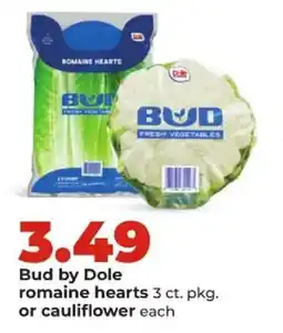 Hy-Vee Bud by Dole romaine hearts or cauliflower offer