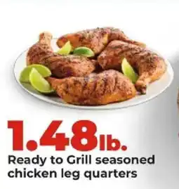 Hy-Vee Ready to Grill seasoned chicken leg quarters offer