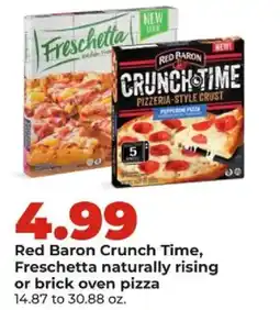 Hy-Vee Red Baron Crunch Time, Freschetta naturally rising or brick oven pizza offer