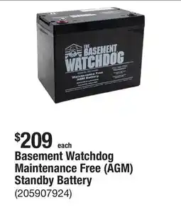 The Home Depot Basement Watchdog Maintenance Free (AGM) Standby Battery offer