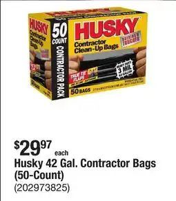The Home Depot Husky 42 Gal. Contractor Bags (50-Count) offer