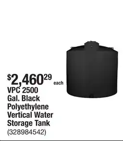 The Home Depot VPC 2500 Gal. Black Polyethylene Vertical Water Storage Tank offer