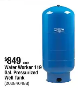 The Home Depot Water Worker 119 Gal. Pressurized Well Tank offer