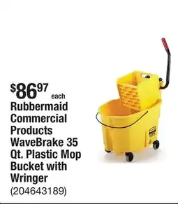 The Home Depot Rubbermaid Commercial Products WaveBrake 35 Qt. Plastic Mop Bucket with Wringer offer