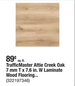 The Home Depot TrafficMaster Attie Creek Oak 7 mm T x 7.6 in. W Laminate Wood Flooring (26.8 sqft/case) offer