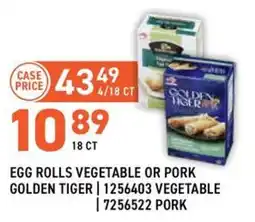 US Foods Chef's Store Golden Tiger egg rolls vegetable or pork offer