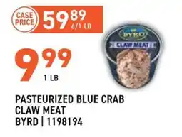 US Foods Chef's Store Byrd pasteurized blue crab claw meat offer
