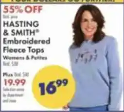 Boscov's Hasting & Smith Embroidered Fleece Tops offer