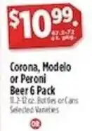 Pioneer Supermarkets Corona or Peroni Beer 6 Pack offer