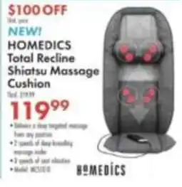 Boscov's Homedics total recline shiatsu massage cushion offer