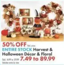 Boscov's Entire Stock Harvest & Halloween Decor & Floral offer
