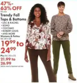 Boscov's Trendy Fall Tops & Bottoms offer