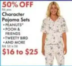 Boscov's Character Pajama Sets offer